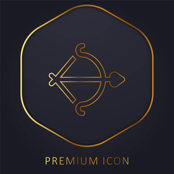 Arco de línea dorada logotipo premium o icono - Vector, Imagen