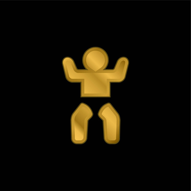 Baby Toilet gold plated metalic icon or logo vector - Vector, Image