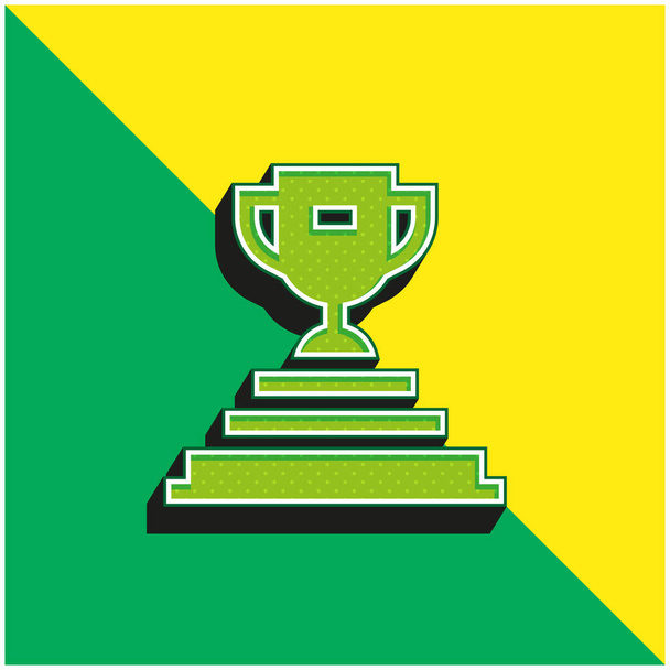 Realizzazione Logo moderno verde e giallo dell'icona vettoriale 3d - Vettoriali, immagini