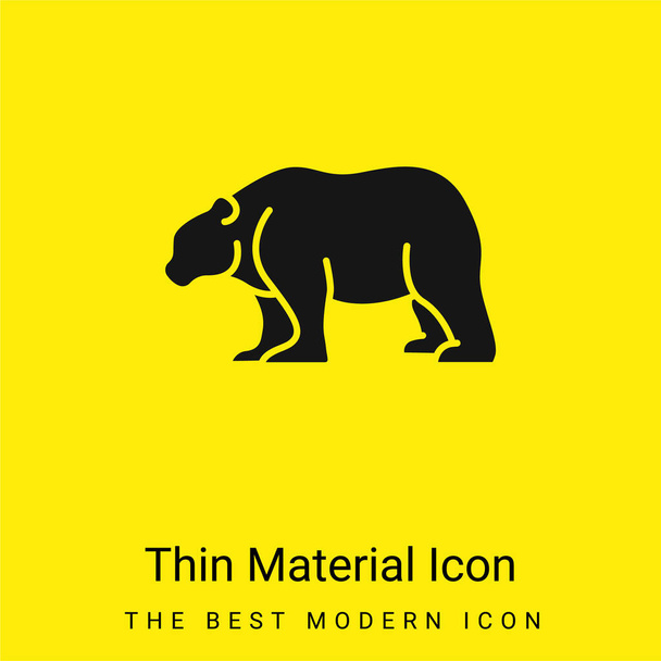 Ours minimal jaune vif icône matérielle - Vecteur, image