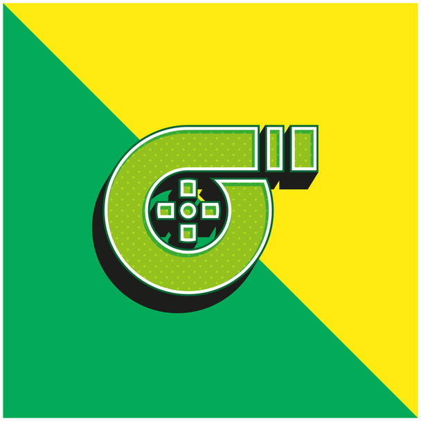 Filtro de ar Verde e amarelo moderno logotipo vetor 3d ícone - Vetor, Imagem