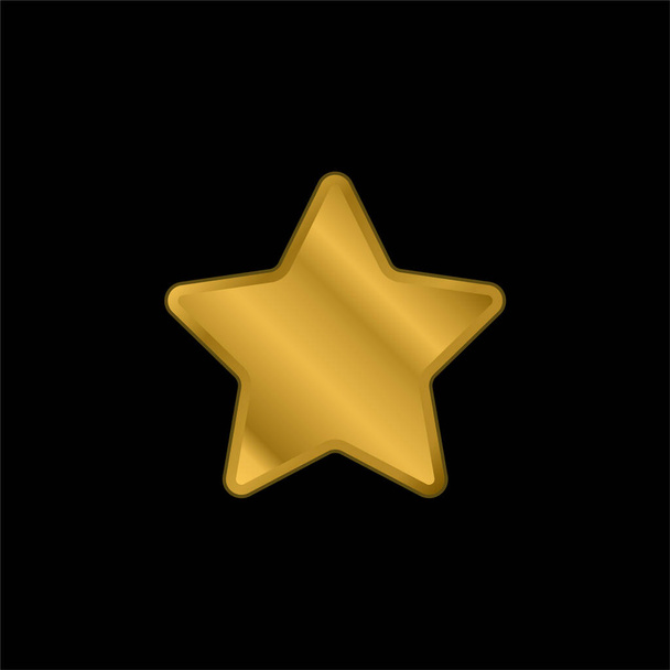 Big Favorite Star gold plated metalic icon or logo vector - Vector, Image