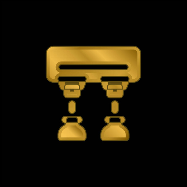 Assembly Line altın kaplama metalik simge veya logo vektörü - Vektör, Görsel