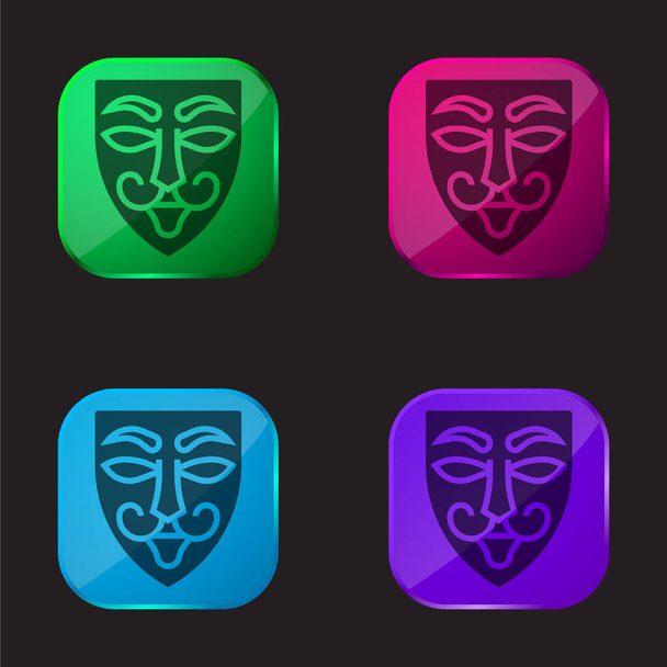 Анонимная четырехцветная кнопка - Вектор,изображение