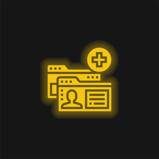 Compte jaune brillant icône néon - Vecteur, image