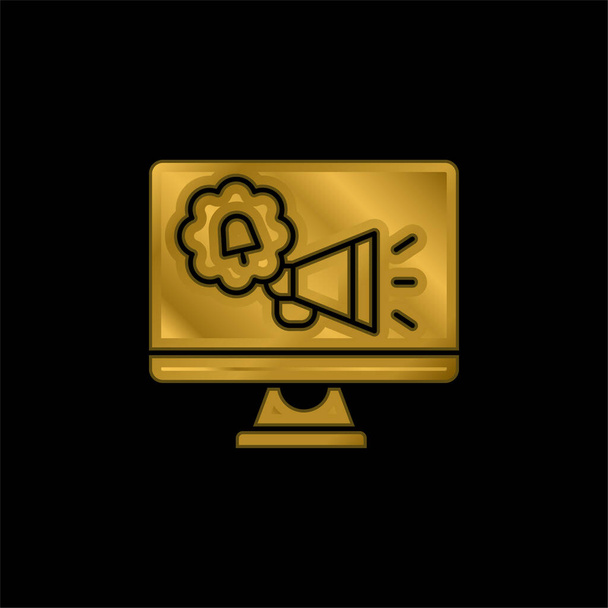 Aranybevonatú fém ikon vagy logó vektor reklámozása - Vektor, kép