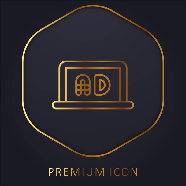 Přidává zlaté prémiové logo nebo ikonu - Vektor, obrázek