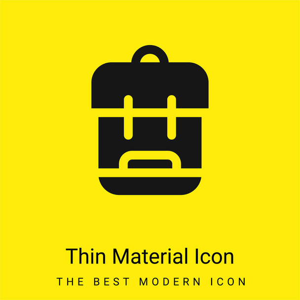 Mochila mínima icono de material amarillo brillante - Vector, Imagen