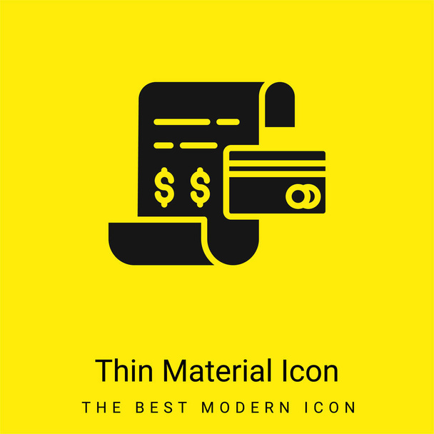 Bill mínimo icono de material amarillo brillante - Vector, Imagen