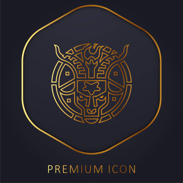 Baphomet zlatá čára prémie logo nebo ikona - Vektor, obrázek