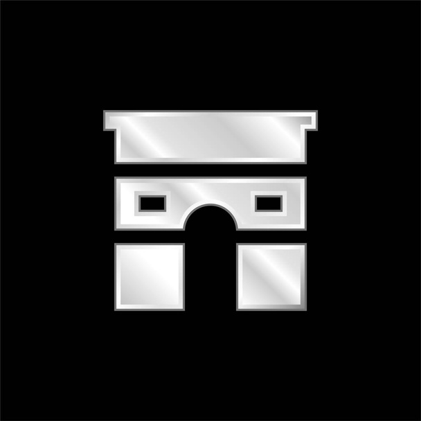 Серебристая икона Триумфальной арки - Вектор,изображение