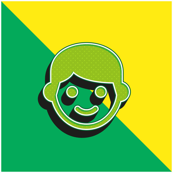 Junge grüne und gelbe moderne 3D-Vektor-Symbol-Logo - Vektor, Bild