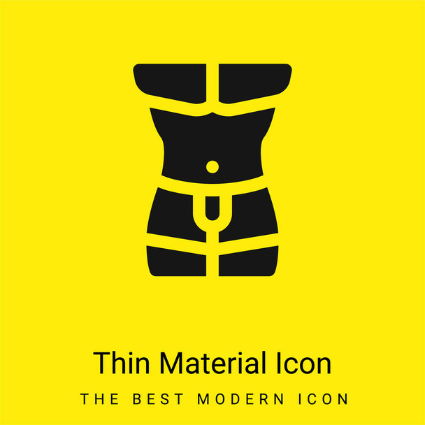 Corps minimal jaune vif icône matérielle - Vecteur, image