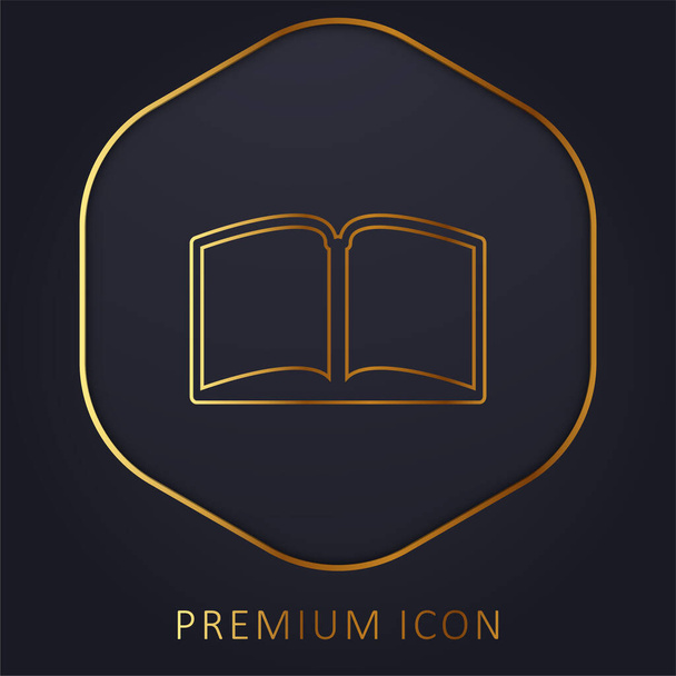 Livre ouvert dans la ligne d'or moyen logo premium ou icône - Vecteur, image