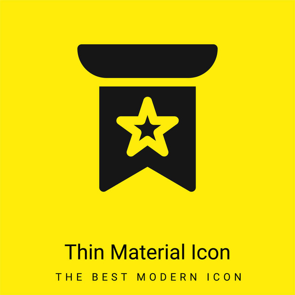 Banner mínimo icono de material amarillo brillante - Vector, Imagen