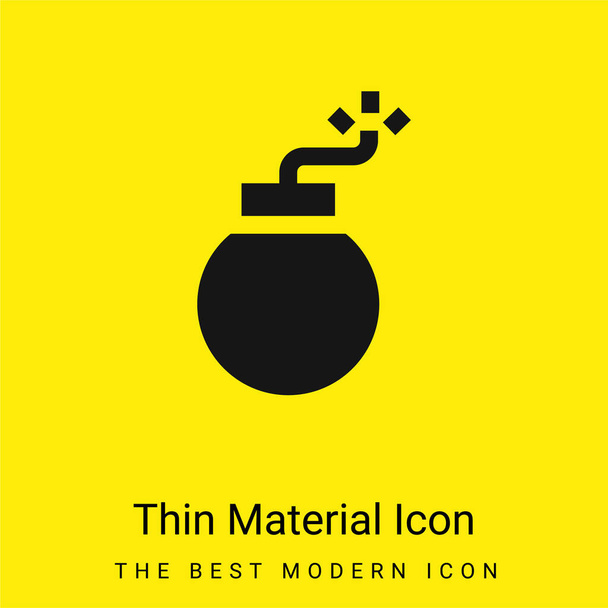 Bom minimaal helder geel materiaal icoon - Vector, afbeelding