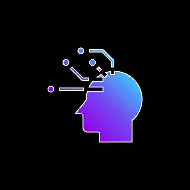 Icono de vector de gradiente azul de inteligencia artificial - Vector, Imagen