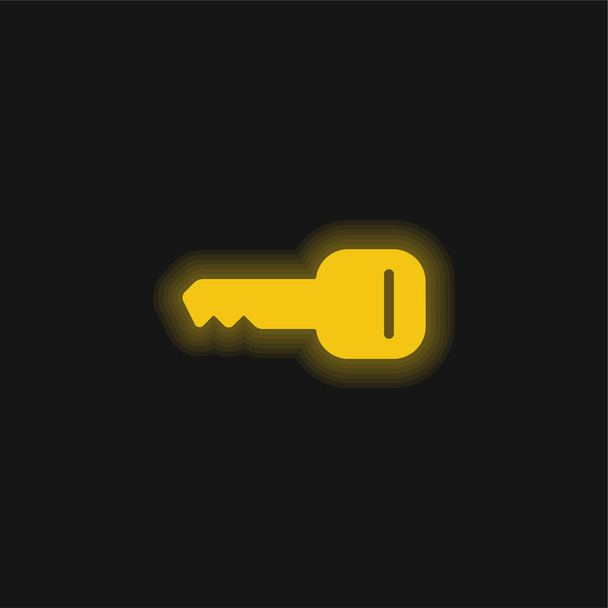 Чорний ключ Горизонтальна форма жовта піктограма світячого неону
 - Вектор, зображення