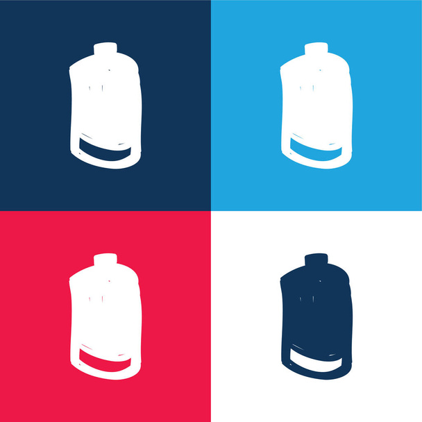 Basic Battery blue and red four color minimal icon set - Vector, Image