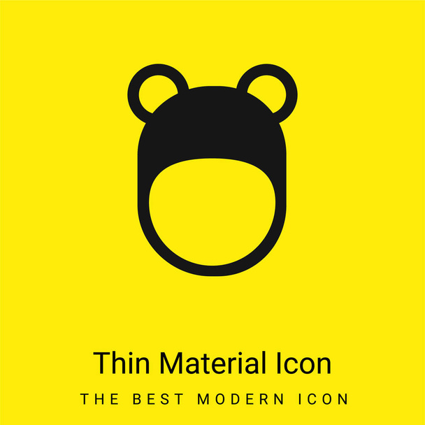 Bear Hat minimaalinen kirkkaan keltainen materiaali kuvake - Vektori, kuva