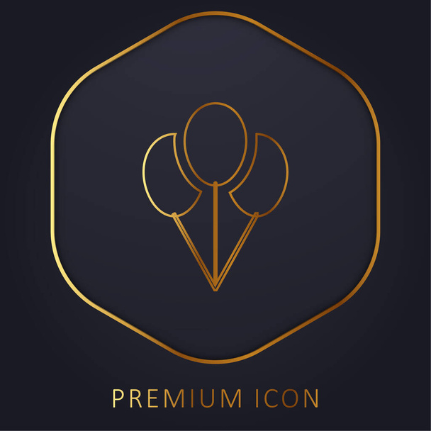 Balões linha dourada logotipo premium ou ícone - Vetor, Imagem