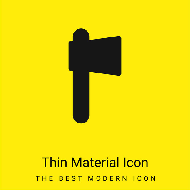 Hacha de batalla mínimo icono de material amarillo brillante - Vector, Imagen