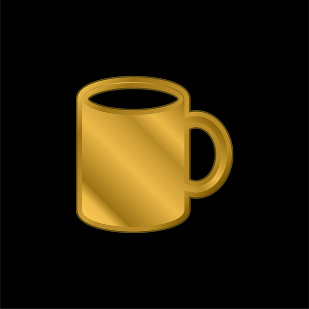 Big Cup gold plated metalic icon or logo vector - Vector, Image