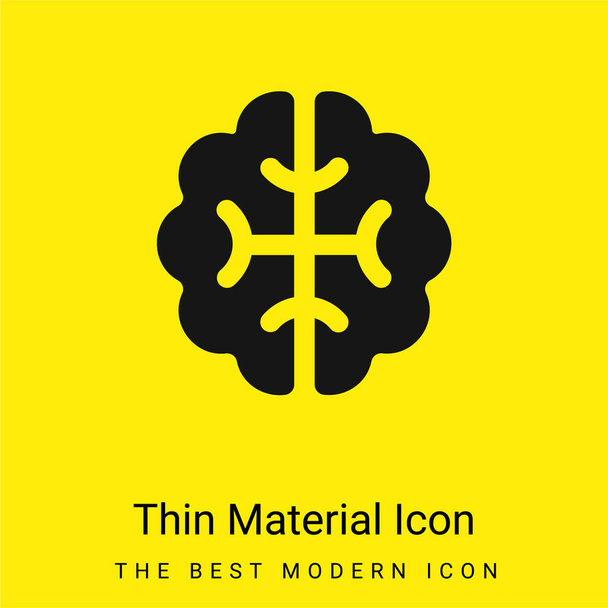 Agy minimális fényes sárga anyag ikon - Vektor, kép