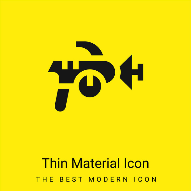 Blaster minimális fényes sárga anyag ikon - Vektor, kép