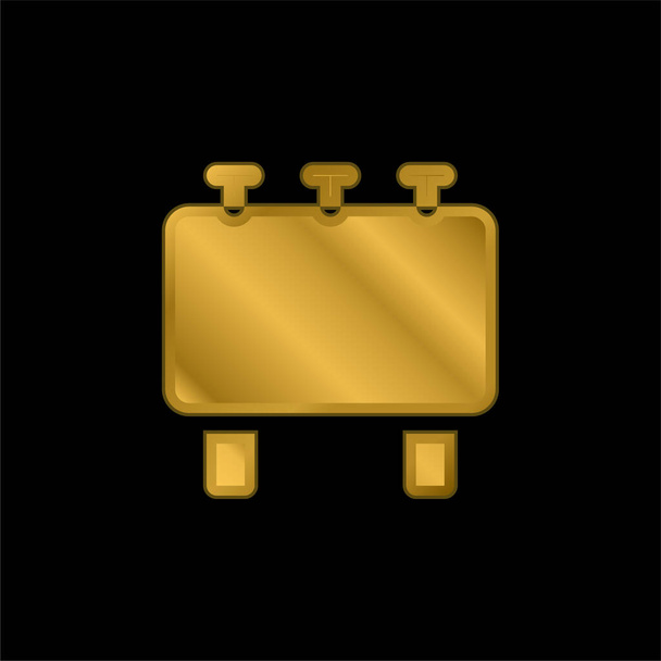 Billboard altın kaplama metalik simge veya logo vektörü - Vektör, Görsel