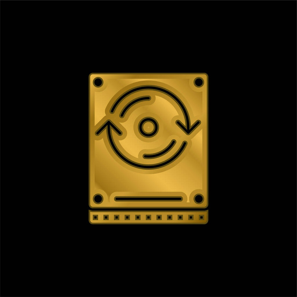 Backup vergoldet metallisches Symbol oder Logo-Vektor - Vektor, Bild
