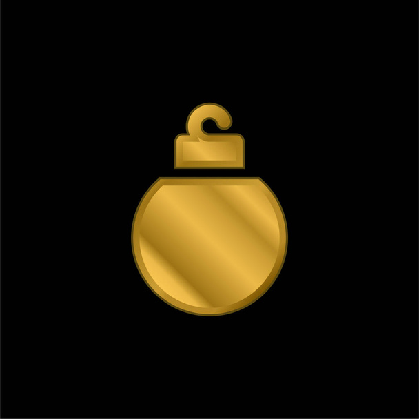 Bauble gold plated metalic icon or logo vector - Vector, Image