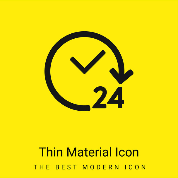 24 Hours Open minimal bright yellow material icon - Vector, Image