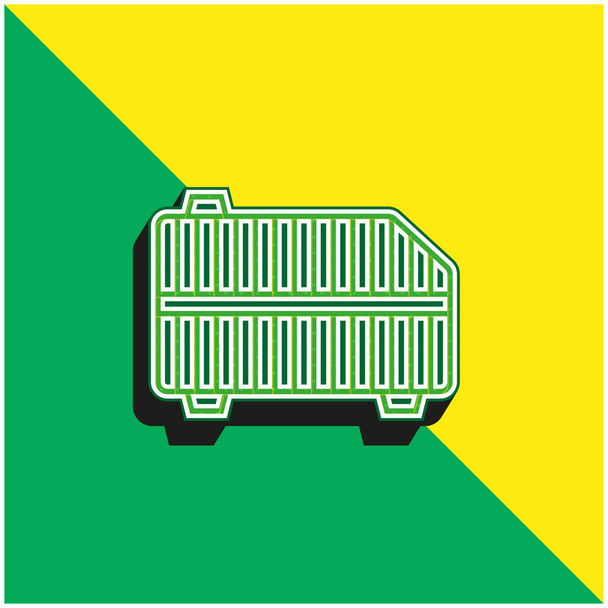 Filtro de ar Verde e amarelo moderno logotipo vetor 3d ícone - Vetor, Imagem
