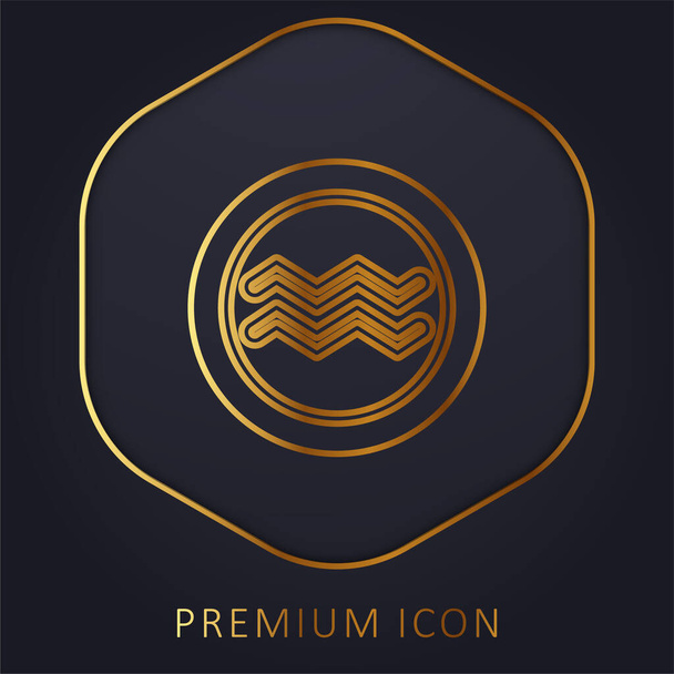 Aquarius kultainen linja palkkio logo tai kuvake - Vektori, kuva