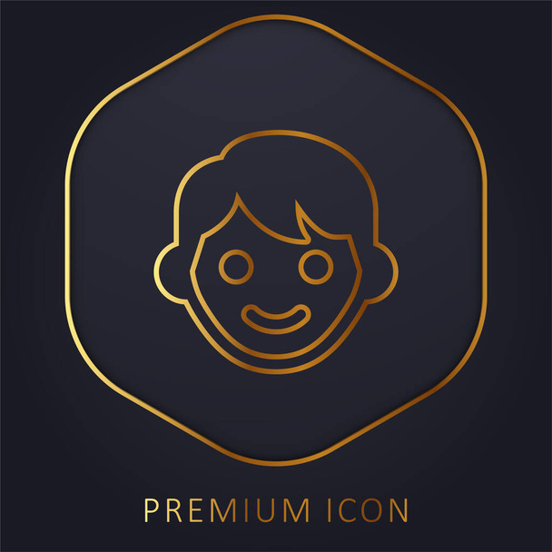 Logo o icono premium de línea dorada Boy - Vector, imagen