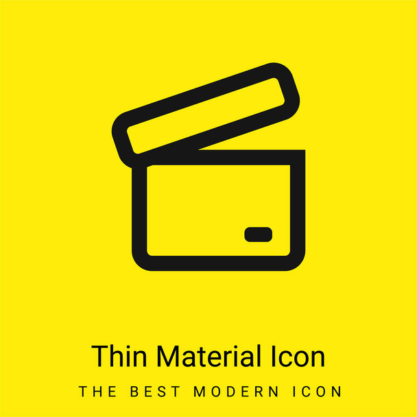 Archive Opened Box Outline minimal bright yellow material icon - Vector, Image