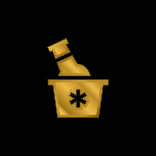Cerveja banhado a ouro ícone metálico ou vetor logotipo - Vetor, Imagem
