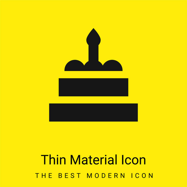 Születésnapi torta minimális fényes sárga anyag ikon - Vektor, kép
