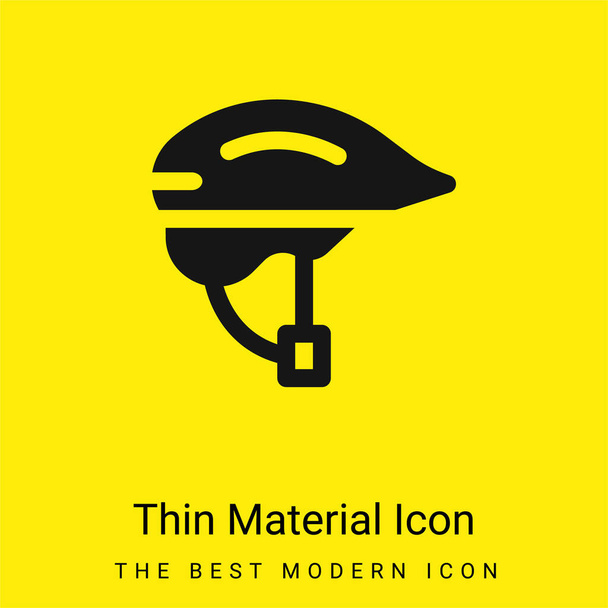 Cyklistická helma minimální jasně žlutý materiál ikona - Vektor, obrázek