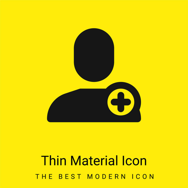 Gebruiker minimaal helder geel materiaal icoon toevoegen - Vector, afbeelding