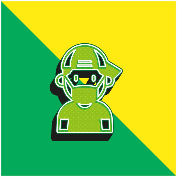 Garçon vert et jaune moderne icône vectorielle 3d logo - Vecteur, image