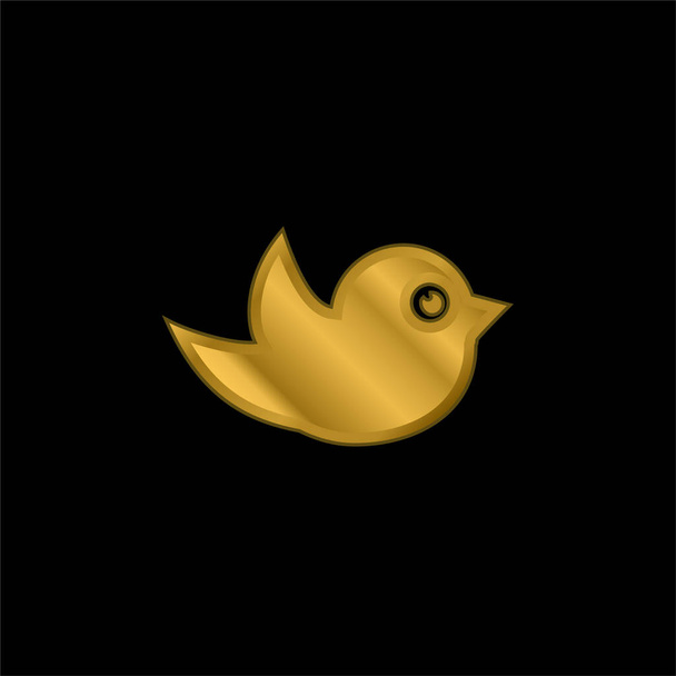 Золотий чорний птах покритий металевою іконою або вектором логотипу. - Вектор, зображення