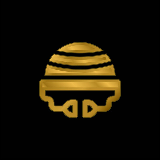 Bosu Ball chapado en oro icono metálico o logo vector - Vector, Imagen