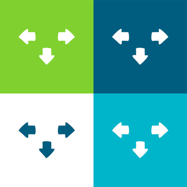 Nyilak Lapos négy szín minimális ikon készlet - Vektor, kép