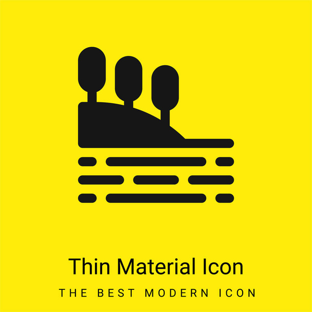 Bay minimális fényes sárga anyag ikon - Vektor, kép