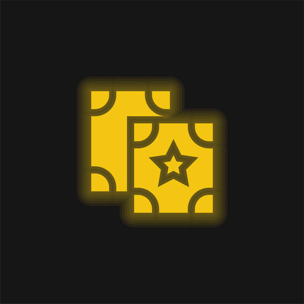 Астрологическая жёлтая сияющая неоновая икона - Вектор,изображение