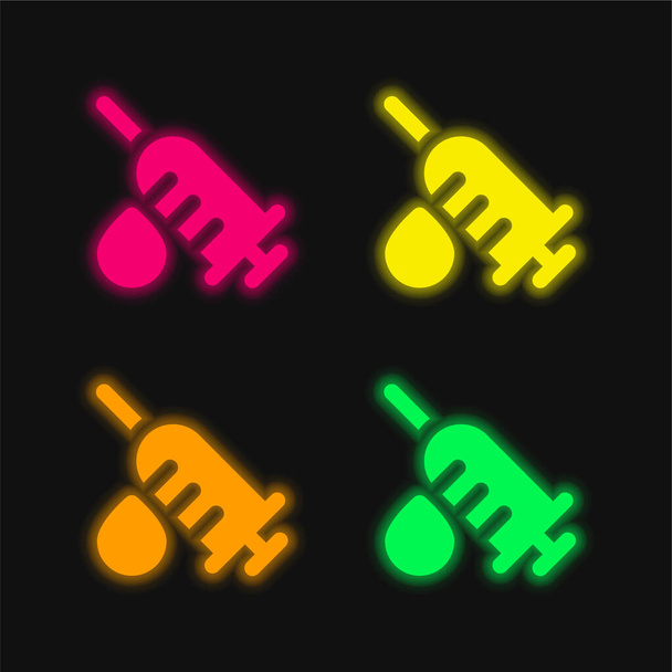 Analyysi neljä väriä hehkuva neon vektori kuvake - Vektori, kuva