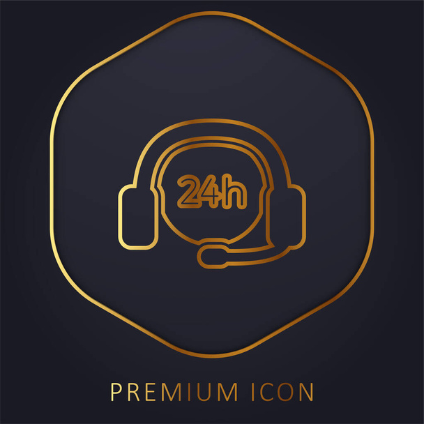 24 Heures Soutien ligne d'or logo premium ou icône - Vecteur, image