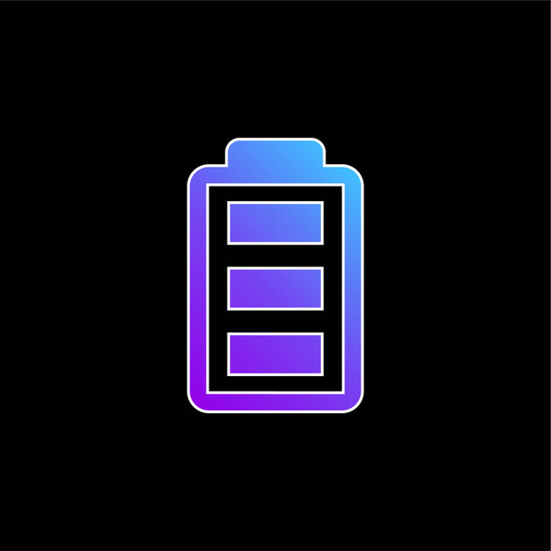 Ícone de vetor gradiente azul bateria - Vetor, Imagem